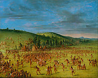 Ball-play of the Choctaw--Ball Up, 1850, catlin