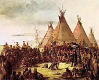 Sioux War Council, catlin