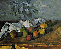 Apples and a Napkin , 1880, cezanne