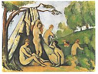 Bathers in front of a tend, cezanne
