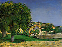 Chestnut Trees and Farmstead of Jas de Bouffin, 1876, cezanne