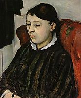 Madame Cezanne in a Striped Rob, c.1884, cezanne