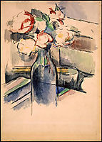 Roses in a Bottle , 1904, cezanne
