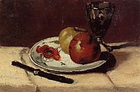 Still Life Apples and a Glass, 1873, cezanne