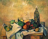 Still life, bottle of rum, 1890, cezanne