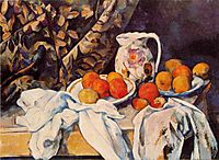 Still Life with Curtain and Flowered Pitcher, 1899, cezanne