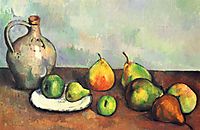 Still life, pitcher and fruit, 1894, cezanne