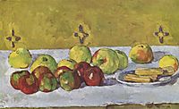 Still life with apples and biscuits, 1877, cezanne