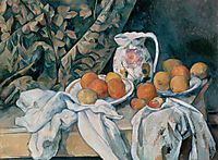 Still Life with Curtain and Flowered Pitcher, 1895, cezanne
