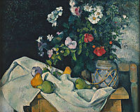 Still Life with Flowers and Fruit, 1890, cezanne