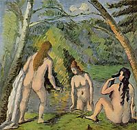 Three Bathers , c.1882, cezanne