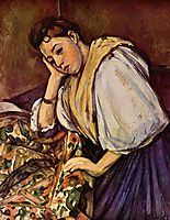 Young Italian Girl Resting on Her Elbow, 1896, cezanne