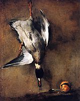 A Green Neck Duck with a Seville Orange , chardin