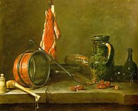 A Lean Diet with Cooking Utensils, 1731, chardin