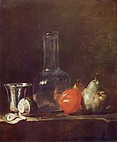 Still Life with Glass Flask and Fruit, c.1750, chardin