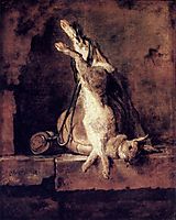 Wild Rabbit with Game Bag and Powder Flask, 1730, chardin