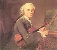 Young Man with a Violin (Portrait of Charles Theodose Godefroy), c.1735, chardin