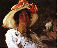 Portrait of Clara Stephens Wearing a Hat with an Orange, 1913, chase