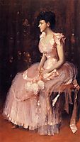 Portrait of a Lady in Pink (aka Lady in Pink Portrait of Mrs. Leslie Cotton), c.1889, chase