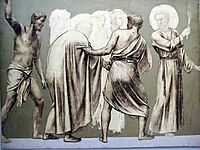 Fresco for the decoration of the Pantheon: saints, chavannes