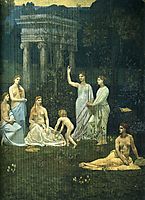 The Sacred Wood Cherished by the Arts and the Muses (detail), 1889, chavannes