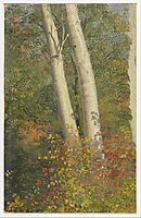 Birch Trees in Autumn, 1865, church