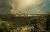 Jerusalem from the Mount of Olives, 1870, church