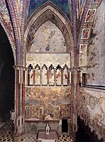 View of the frescoes in the left transept, 1283, cimabue