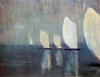 Sailing boats, 1906, ciurlionis
