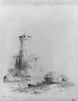 Landscape with Tower, from McGuire Scrapbook, 18, cole