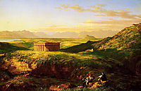 The Temple of Segesta with the Artist Sketching, 1843, cole