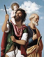 St. Christopher with the Infant Christ and St. Peter, c.1505, conegliano