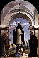 St. Peter Martyr with St. Nicholas of Bari, St. Benedict and an Angel Musician, 1504, conegliano