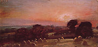 A Hayfield near East Bergholt at Sunset, 1812, constable