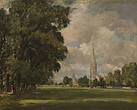 Salisbury Cathedral from Lower Marsh Close, 1820, constable