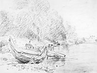 View on the River Severn at Worcester, 1835, constable