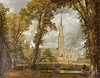 View of Salisbury Cathedral from the Bishop-s Grounds, c.1823, constable