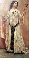 Portrait of Charlotte Berend in white dress, 1902, corinth