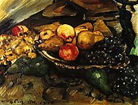 Still Life with Flowers, Skull, and Oak Leaves, 1915, corinth