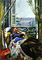 Woman in a Deck Chair by the Window, 1913, corinth