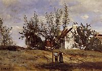 An Orchard at Harvest Time, c.1860, corot