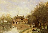 Arleux du Nord, the Drocourt Mill, on the Sensee, 1871, corot