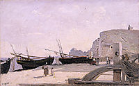 The Beach, Étretat, 1872, corot