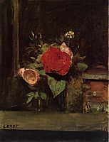 Bouquet of Flowers in a Glass beside a Tobacco Pot, c.1874, corot