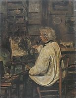 Corot Painting in the Studio of his Friend, Painter Constant Dutilleux , 1871, corot