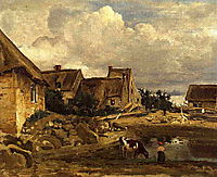 A Farmyard near Fontainebleau, c.1830, corot