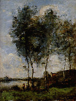 Fisherman at the River Bank, corot
