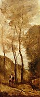 Horse and Rider in a Gorge, 1868, corot