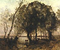 The Lake, 1861, corot