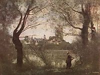 Mantes Cathedral, c.1860, corot
